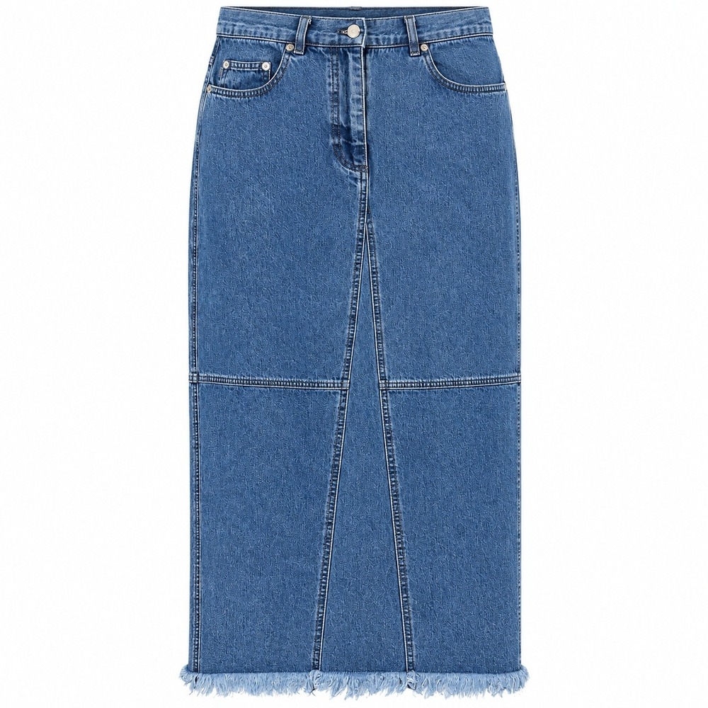 Vintage Ralph Lauren Y2K Coastal Cowgirl Denim Maxi Skirt Womens Size 14 Western